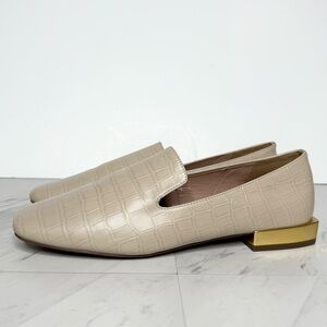 Linea Paolo Square Toe Crocodile Embossed Loafer 9 1/2 M
